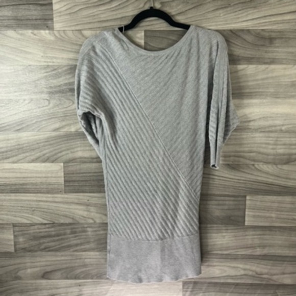 White House Black Market Womens Pullover Sweater Gray‎ Striped Short Sleeve M - Picture 10 of 12